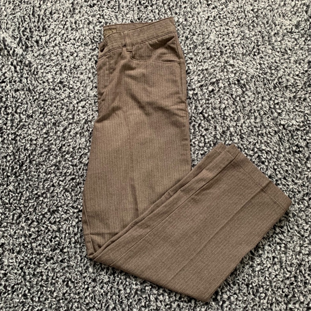 Brown Herringbone Pants